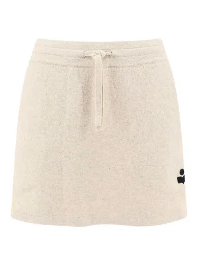 ISABEL MARANT ÉTOILE COTTON BLEND SKIRT WITH EMBROIDERED LOGO