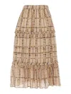 Isabel Marant Étoile Tiered Ruffled Skirts In Printed Lightweight Fabric In Brown