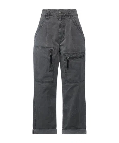 Isabel Marant Étoile Fashionable Solid Color Cargo Pants In Gray