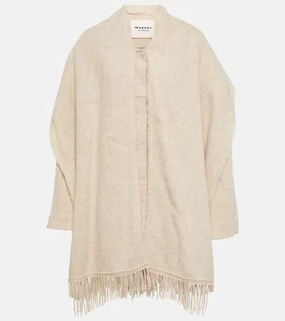 Isabel Marant Étoile Faty Scarf-detailed Wool-blend Coat In Neutrals