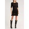 Isabel Marant Étoile Fauve-ge Open Stitch Minidress In Black