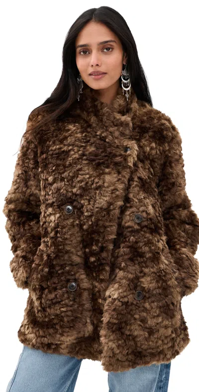 Isabel Marant Étoile Faux Fur Jya Coat Brown