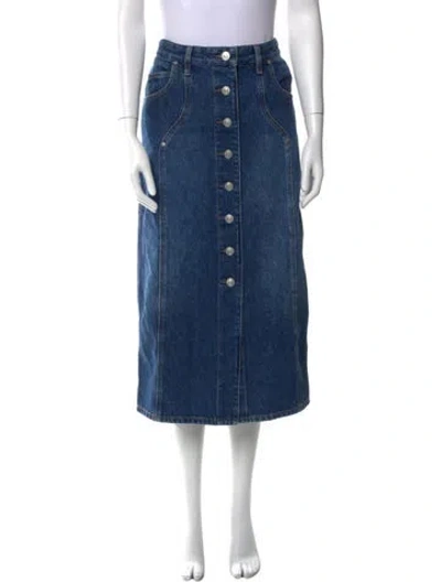 Pre-owned Isabel Marant Étoile Faux Fur Trim Midi Length Skirt In Blue