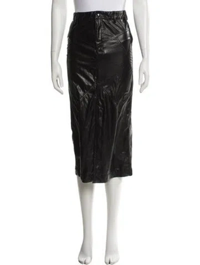 Pre-owned Isabel Marant Étoile Faux Leather Midi Length Skirt In Black