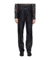 Isabel Marant Étoile Brina Black Pants With Drawstring Closure In Shiny Faux Leather Woman In Black