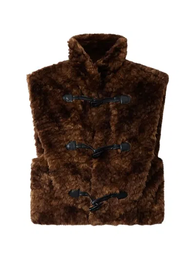 Isabel Marant Étoile Faux-fur Duffle Vest In Brown