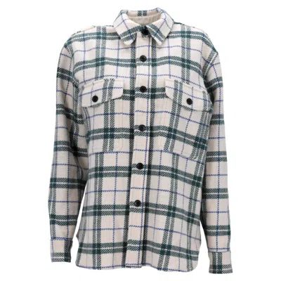Isabel Marant Etoile Faxon Plaid Button-down Jacket In Multicolor Wool In Neutral