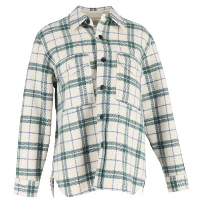 ISABEL MARANT ÉTOILE FAXON PLAID JACKET IN GREEN WOOL