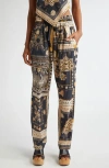 Isabel Marant Étoile Fedora Mixed Print Cotton Pants In Multi