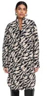 Isabel Marant Étoile Felexia Zebra Overcoat In Black/beige