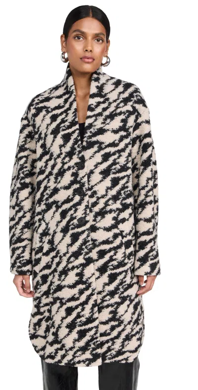 Isabel Marant Étoile Fontizi Oversized Wool-blend Jacquard Coat In Black