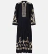 Isabel Marant Étoile Feliana Embroidered Crêpe Maxi Dress In Black