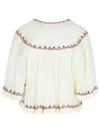 Isabel Marant Étoile 'felicity' Embroidered Cotton Blouse With 3/4 Sleeves In Beige
