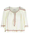 Isabel Marant Étoile 'felicity' Embroidered Cotton Blouse With 3/4 Sleeves