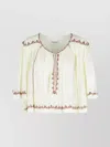 Isabel Marant Étoile 'felicity' Embroidered Cotton Blouse With 3/4 Sleeves
