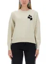 Isabel Marant Étoile Light Grey Relaxed Fit Sweater With Logo Detail In Neutral