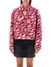 Isabel Marant Étoile Cropped Jacket Patterned Chest Pockets In Multi