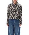 Isabel Marant Étoile Isabel Marant Etoile Womens Black Beige Ferida Cropped Wool-blend Jacket