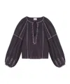 Isabel Marant Étoile Marant Etoile Women Fernanda Embroidered Cotton Top In Black