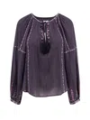 Isabel Marant Étoile Fernanda Cotton Shirt With Embroidery In Purple