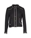 Isabel Marant Etoile Ferris Fringed Tweed Jacket In Black Cotton In Black