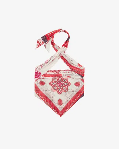 Isabel Marant Étoile Feyza Top In Red And Ecru