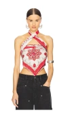 Isabel Marant Étoile Feyza Top In Red & Ecru