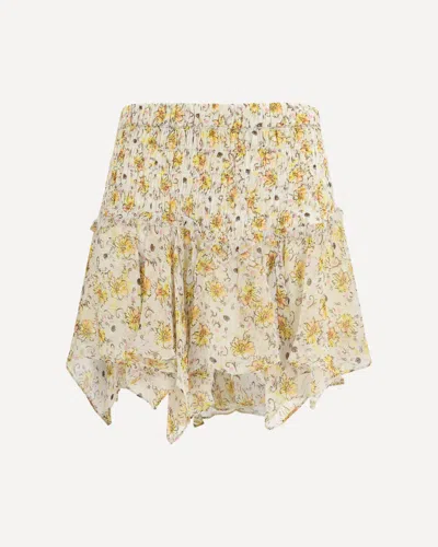 Isabel Marant Étoile Beige Viscose Mini Skirt In Yellow