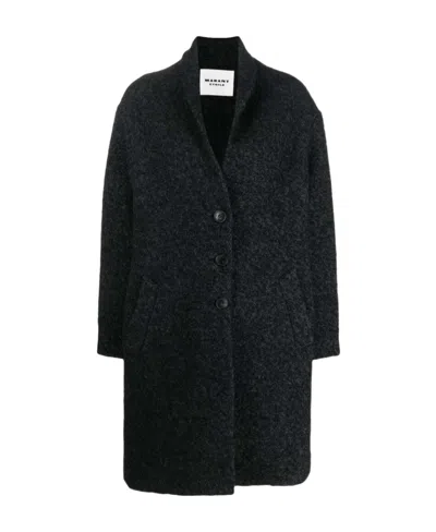 Isabel Marant Étoile Fine-knit Single-breasted Coat In Black