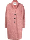 Isabel Marant Étoile Fine-knit Single Breasted Coat In Red