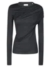 Isabel Marant Étoile Fitted Modal Blend Top With Round Neckline In Black