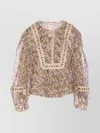 Isabel Marant Étoile Flared Paisley Print Sheer V-neck Top