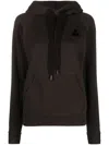 Isabel Marant Étoile Flocked -logo Drawstring Hoodie In Black