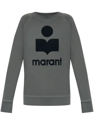 Isabel Marant Étoile Flocked-logo Sweatshirt In Grey
