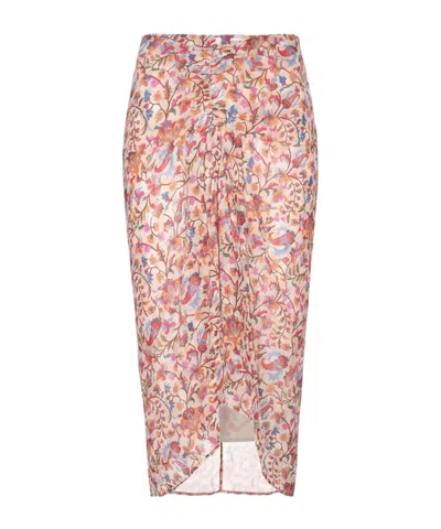 Isabel Marant Étoile Floral Print Asymmetrical Skirt In Multi