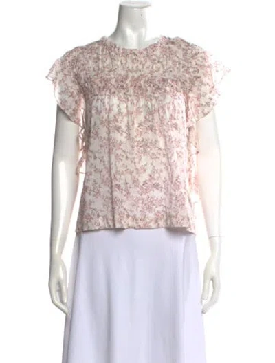 Pre-owned Isabel Marant Étoile Floral Print Crew Neck Top In Pink