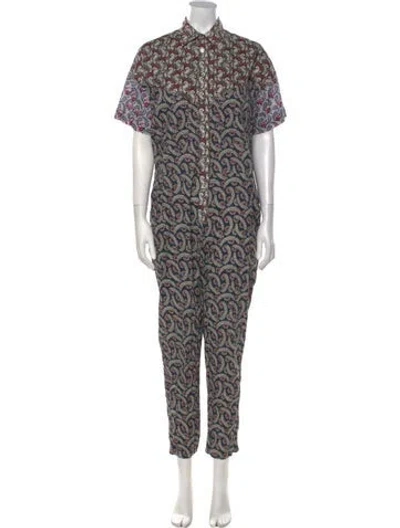Pre-owned Isabel Marant Étoile Floral Print Jumpsuit In Blue