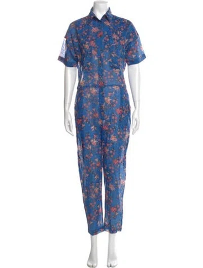 Pre-owned Isabel Marant Étoile Floral Print Jumpsuit In Blue