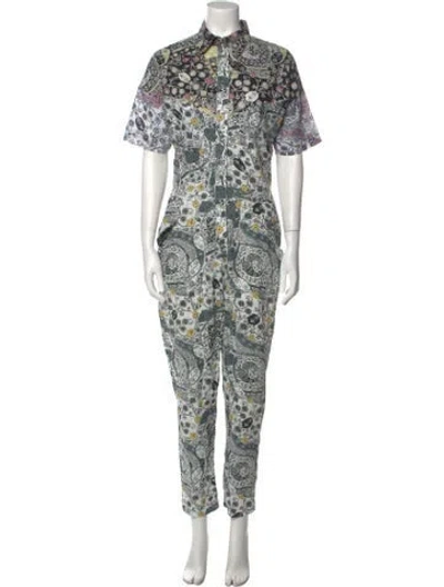 Pre-owned Isabel Marant Étoile Floral Print Jumpsuit In White