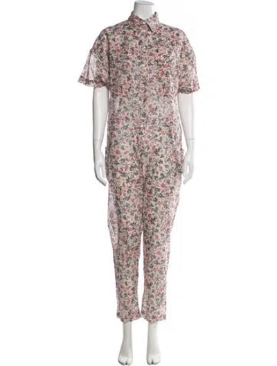 Pre-owned Isabel Marant Étoile Floral Print Jumpsuit In White