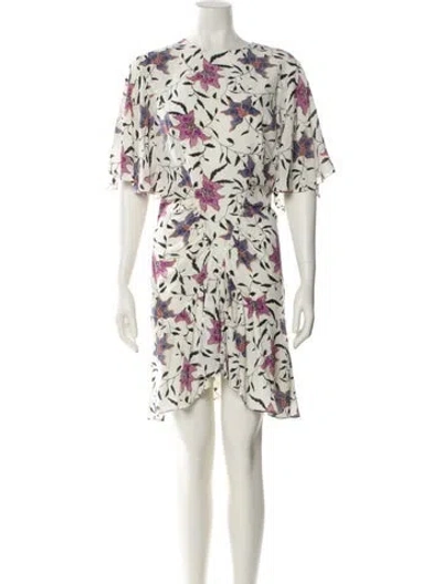 Pre-owned Isabel Marant Étoile Floral Print Knee-length Dress In White