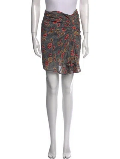 Pre-owned Isabel Marant Étoile Floral Print Knee-length Skirt In Gray