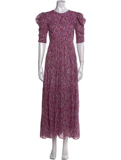 Pre-owned Isabel Marant Étoile Floral Print Long Dress In Pink