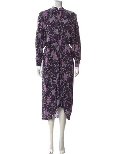 Pre-owned Isabel Marant Étoile Floral Print Long Dress In Purple