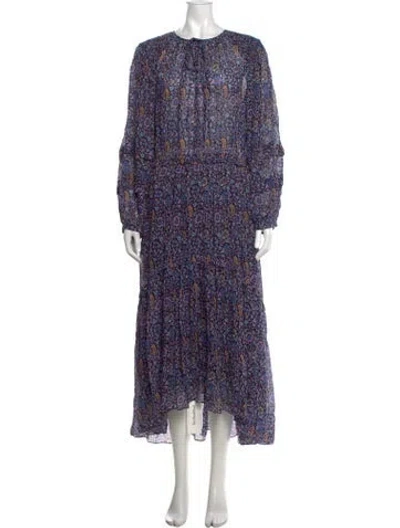 Pre-owned Isabel Marant Étoile Floral Print Long Dress In Purple
