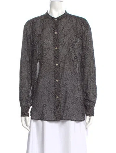 Pre-owned Isabel Marant Étoile Floral Print Long Sleeve Blouse In Black