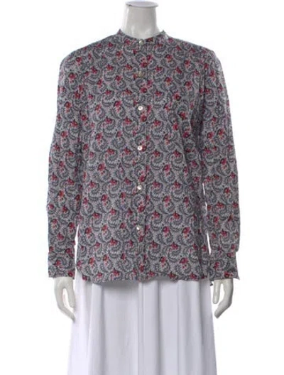 Pre-owned Isabel Marant Étoile Floral Print Long Sleeve Blouse In Black