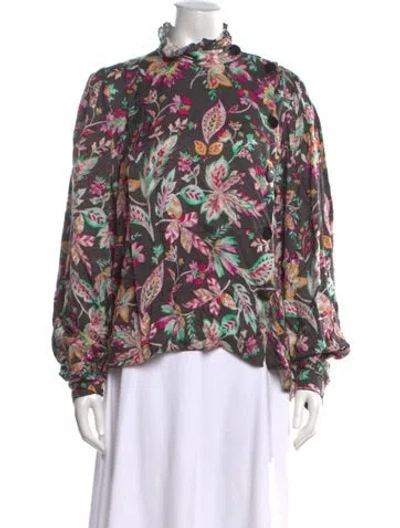 Pre-owned Isabel Marant Étoile Floral Print Long Sleeve Blouse In Black