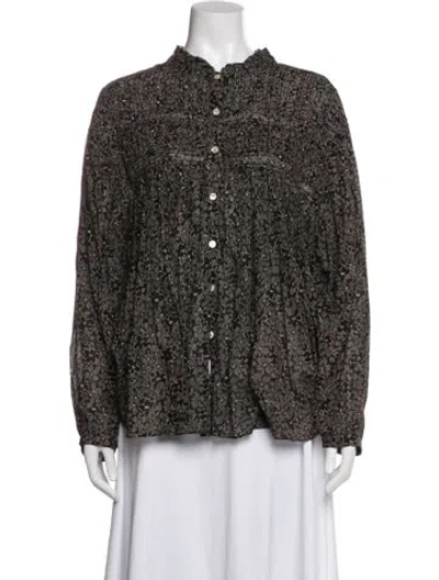 Pre-owned Isabel Marant Étoile Floral Print Long Sleeve Blouse In Black