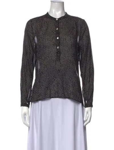 Pre-owned Isabel Marant Étoile Floral Print Long Sleeve Blouse In Black